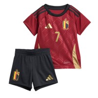 Maglia Calcio Belgio Kevin De Bruyne #7 Prima Divisa Bambino Europei 2024 Manica Corta (+ pantaloncini)